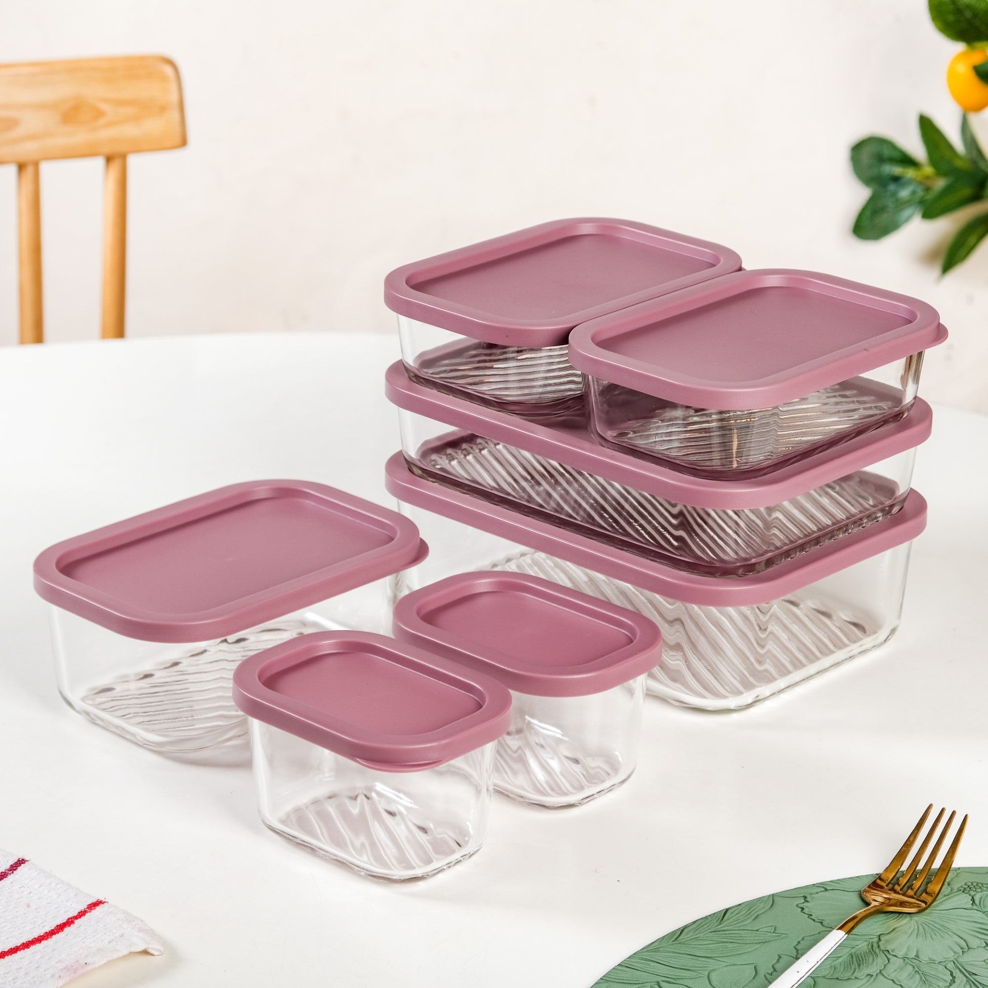 Groovo Stackable Food Storage Containers Set Of S 310ml M 520ml L 750ml XL 1200ml XXL 1700ml