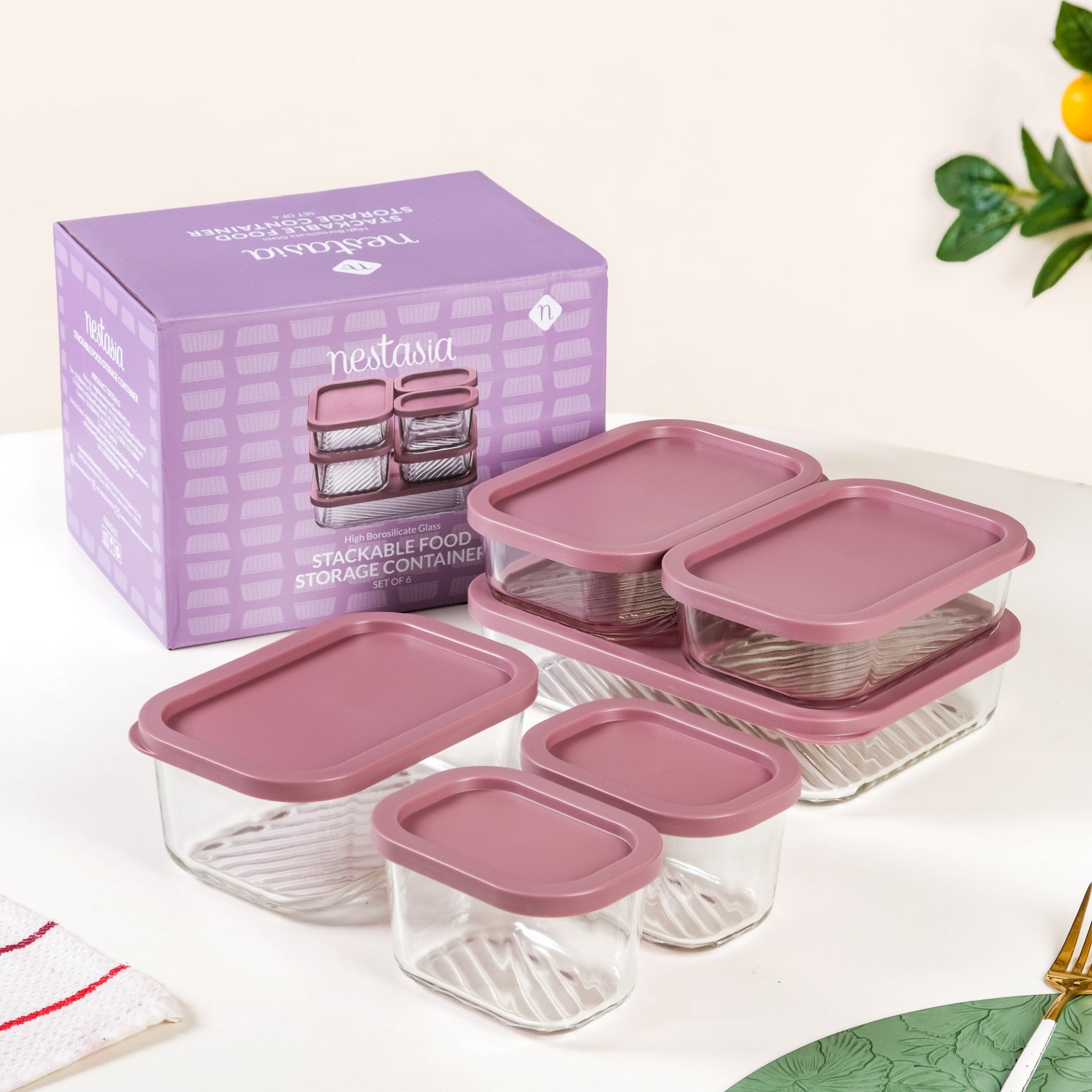Groovo Stackable Food Storage Containers Set Of 6 S 310ml M 520ml L ...