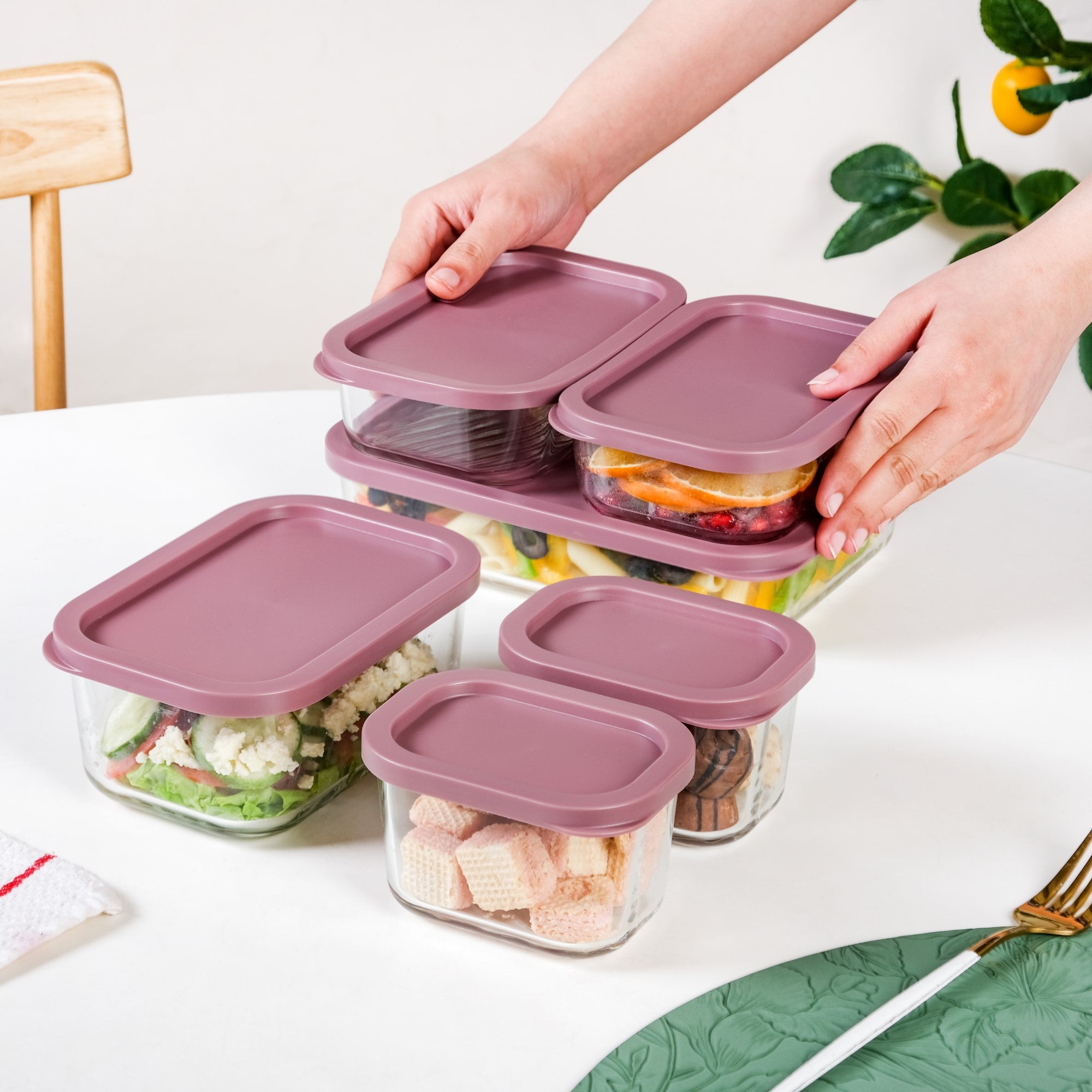 Groovo Stackable Food Storage Containers Set Of 6 S 310ml M 520ml L ...
