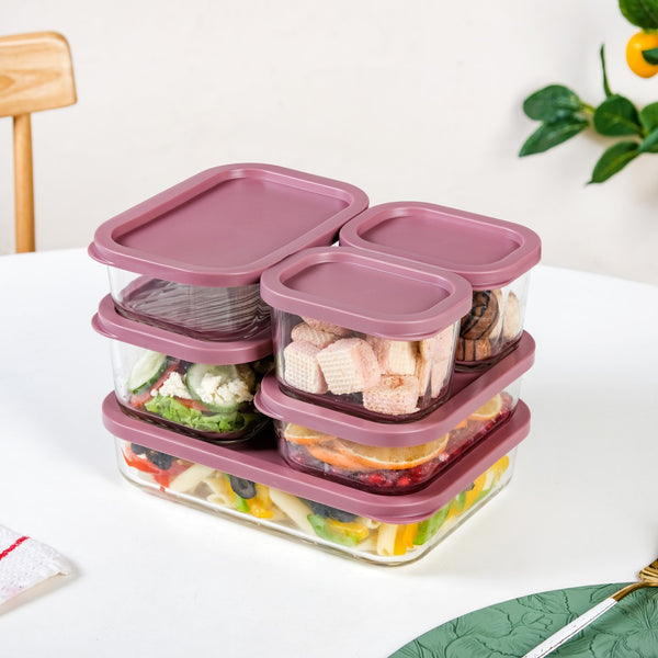 Stackable Food Storage Containers Set Of 6