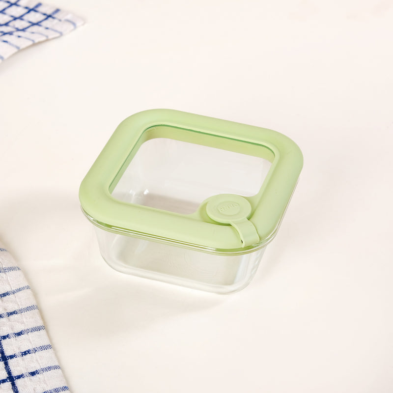 Stackable Green Ombre Food Storage Container With Air Vent Lid Set Of 3 350ml 520ml 800ml