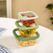 Stackable Green Ombre Food Storage Container With Air Vent Lid Set Of 3 350ml 520ml 800ml