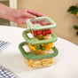Stackable Green Ombre Food Storage Container With Air Vent Lid Set Of 3 350ml 520ml 800ml