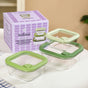 Stackable Green Ombre Food Storage Container With Air Vent Lid Set Of 3 350ml 520ml 800ml