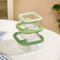 Stackable Green Ombre Food Storage Container With Air Vent Lid Set Of 3 350ml 520ml 800ml
