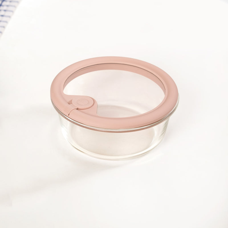 Stackable Nude Ombre Round Food Storage Container With Air Vent Lid Set Of 3 400ml 620ml 950ml