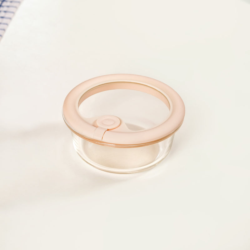 Stackable Nude Ombre Round Food Storage Container With Air Vent Lid Set Of 3 400ml 620ml 950ml