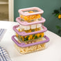 Stackable Pink Ombre Food Storage Container With Air Vent Lid Set Of 4 370ml 640ml 1040ml 1520ml