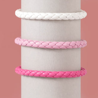 Set Of 3 Braided Girly Stacking Bracelet