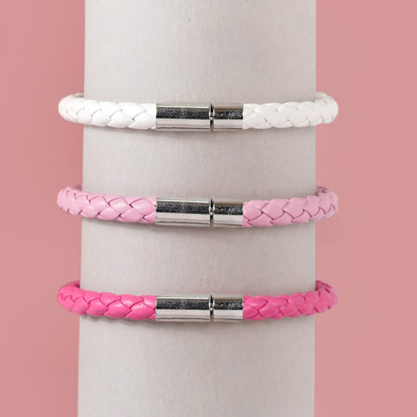 Set Of 3 Braided Girly Stacking Bracelet