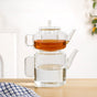 Stackable Flame Safe Glass Tea Pot With Infuser And Kettle Set Of 2