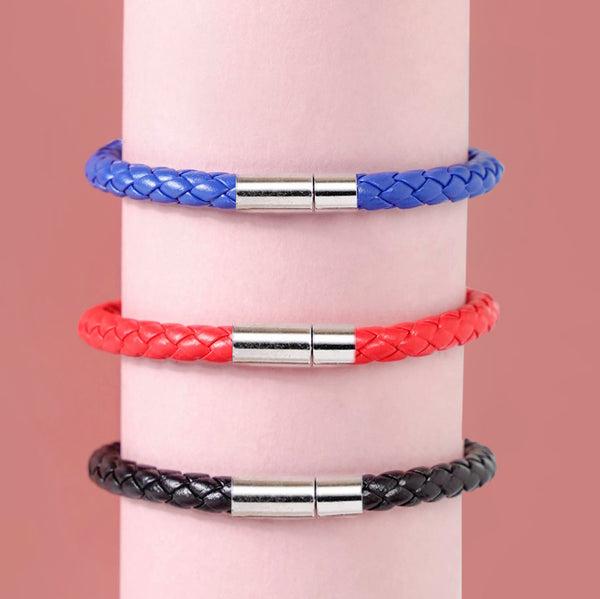 Braided Solid Colour Bracelet Set Of 3