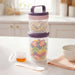 Stacko Salad Box With Dressing Cup And Spoon Purple 1020ml
