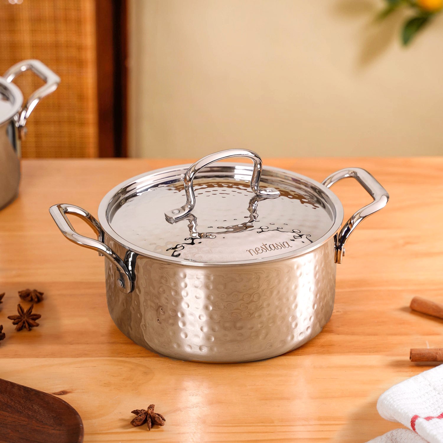 Stainless Steel Casserole Cooking Pot Tri-Ply With Lid 3000ml