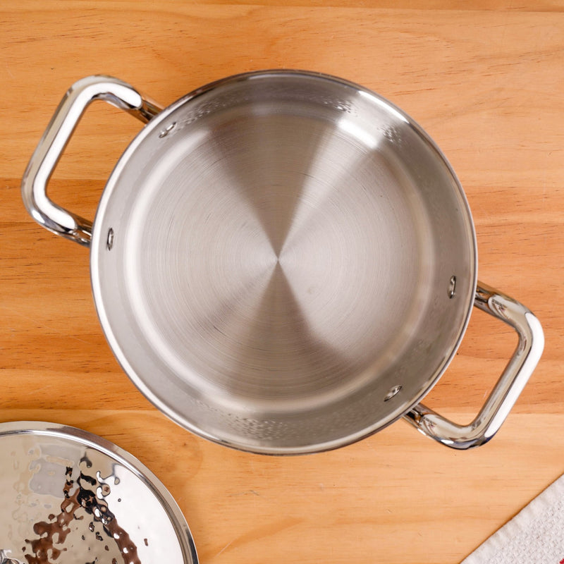 Stainless Steel Casserole Cooking Pot Tri-Ply With Lid 3000ml