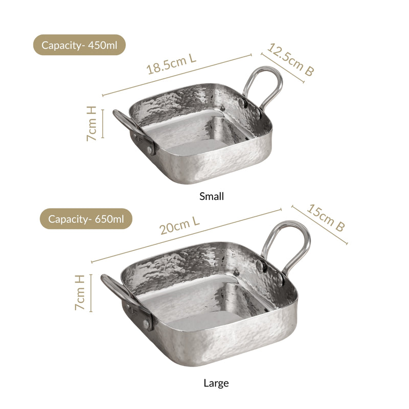 Stainless Steel Deep Serving Pan Set Of 2