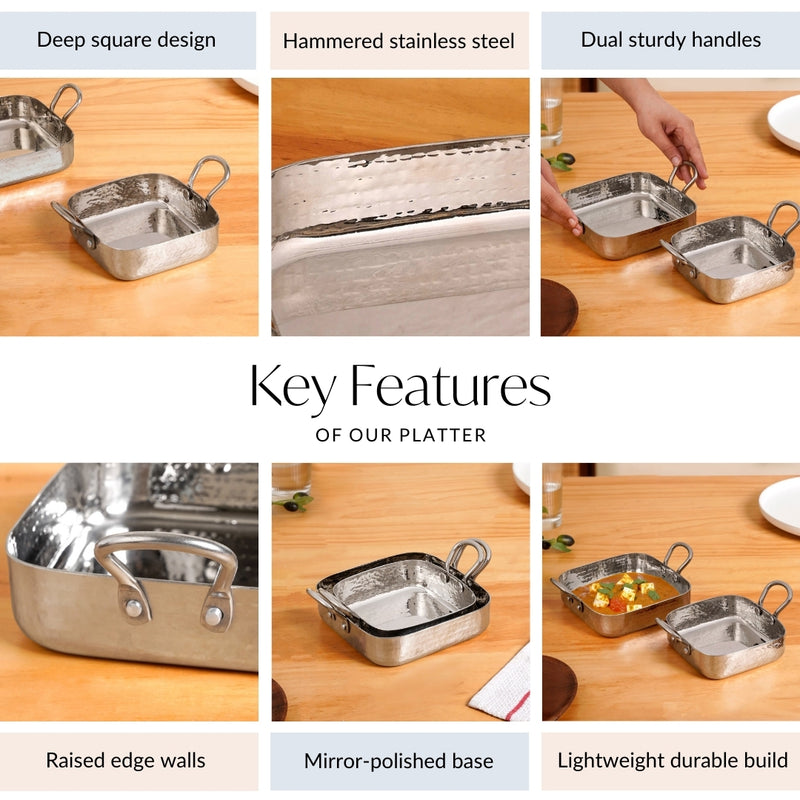 Stainless Steel Deep Serving Pan Set Of 2