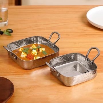 Stainless Steel Deep Serving Pan Set Of 2