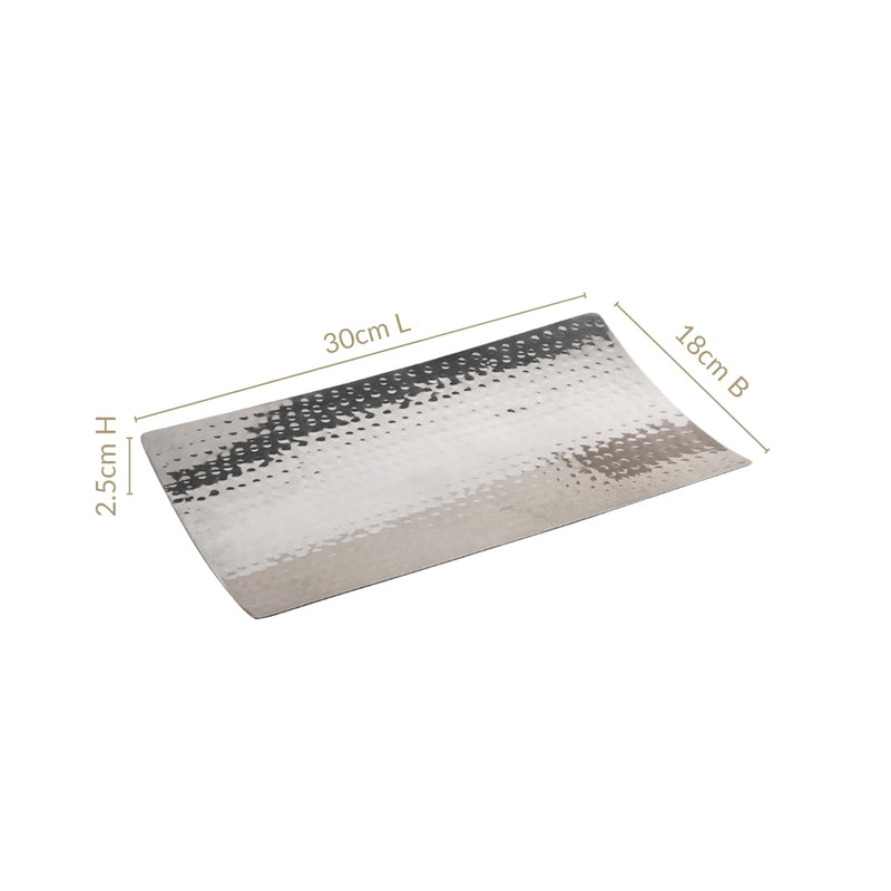 Stainless-Steel-Rectangular-Hammered-Serving-Platter