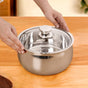 Stainless Steel Double Walled Casserole With Glass Lid 1000ml