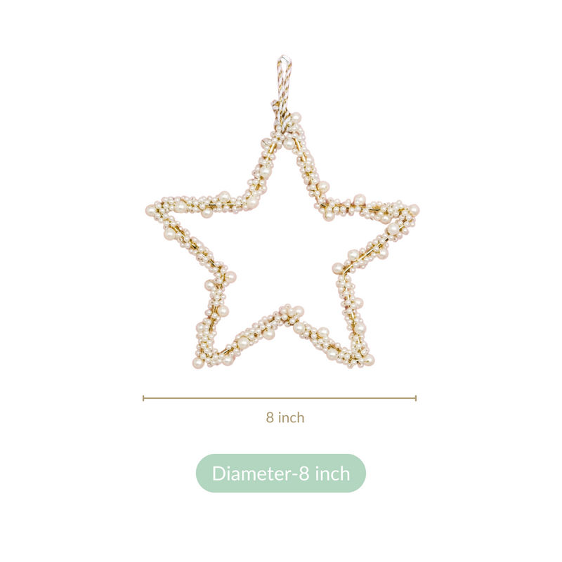 Star Shape Metal Frame Christmas Wreath 8 Inch