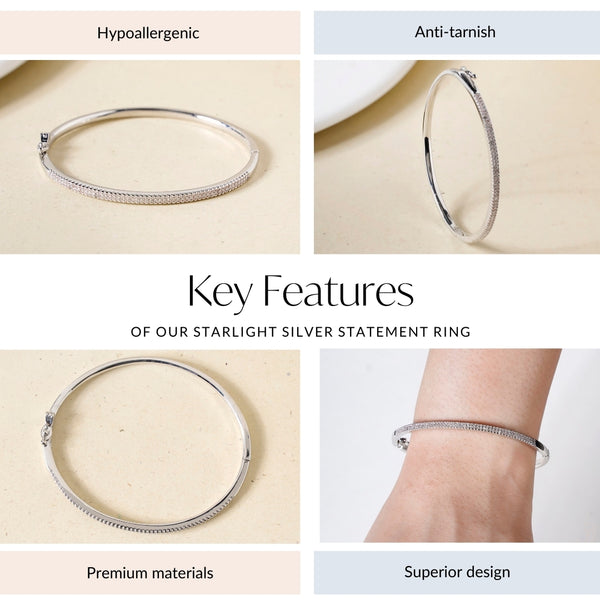 Starlight Silver Statement Bracelet