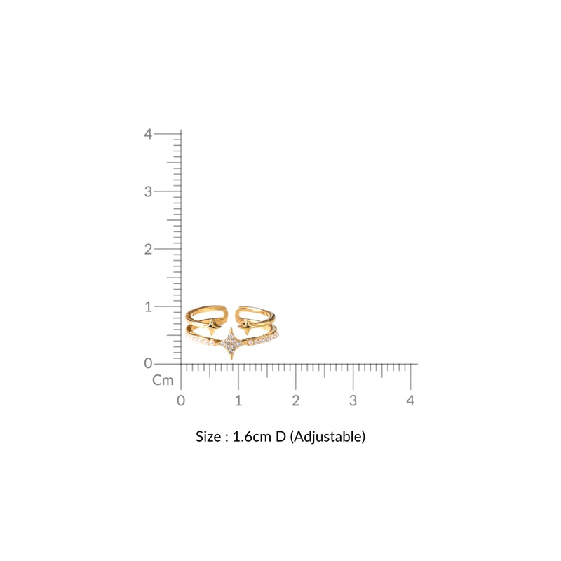 Starlit Gold Twin Band Ring