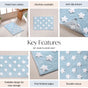 Stars Cotton Anti Slip Floor Mat For Kids Room 62x42cm