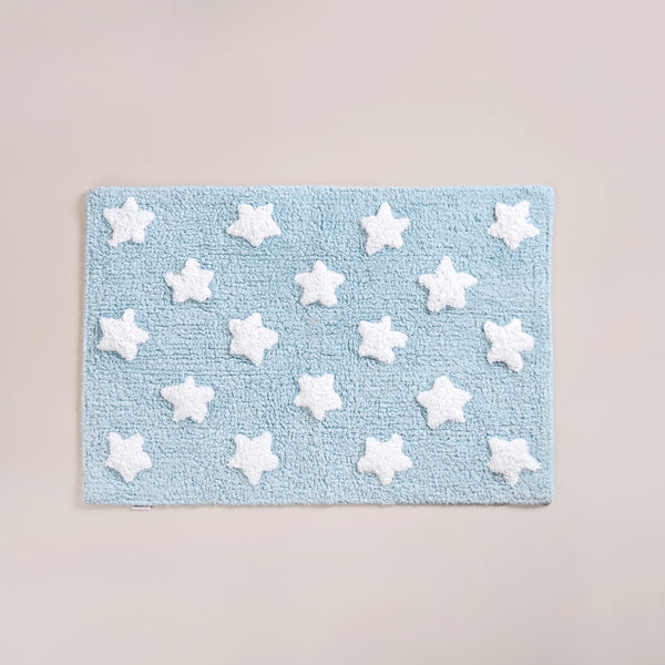 Stars Cotton Anti Slip Floor Mat For Kids Room 62x42cm