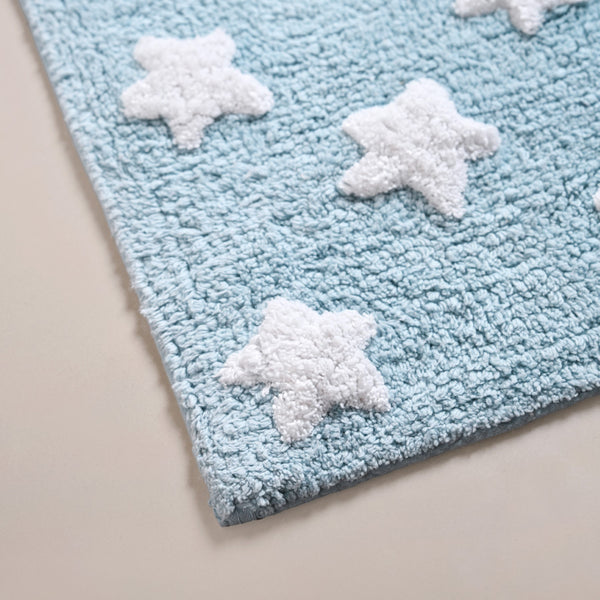 Stars Cotton Anti Slip Floor Mat For Kids Room 62x42cm