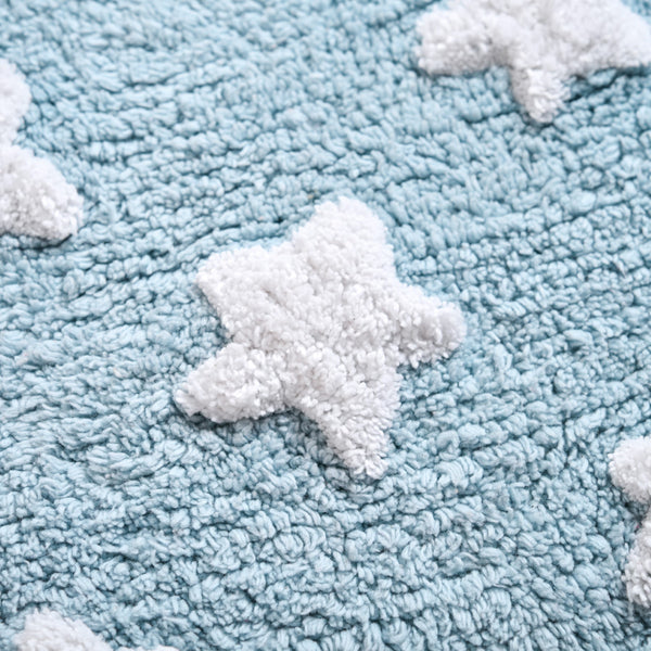 Stars Cotton Anti Slip Floor Mat For Kids Room 62x42cm