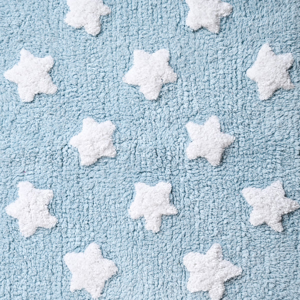 Stars Cotton Anti Slip Floor Mat For Kids Room 62x42cm