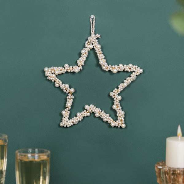 Star Shape Metal Frame Christmas Wreath 8 Inch
