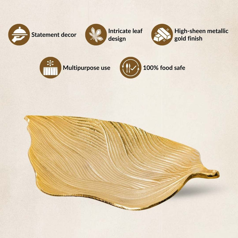 Statement Gold Leaf Table Decorative Tray