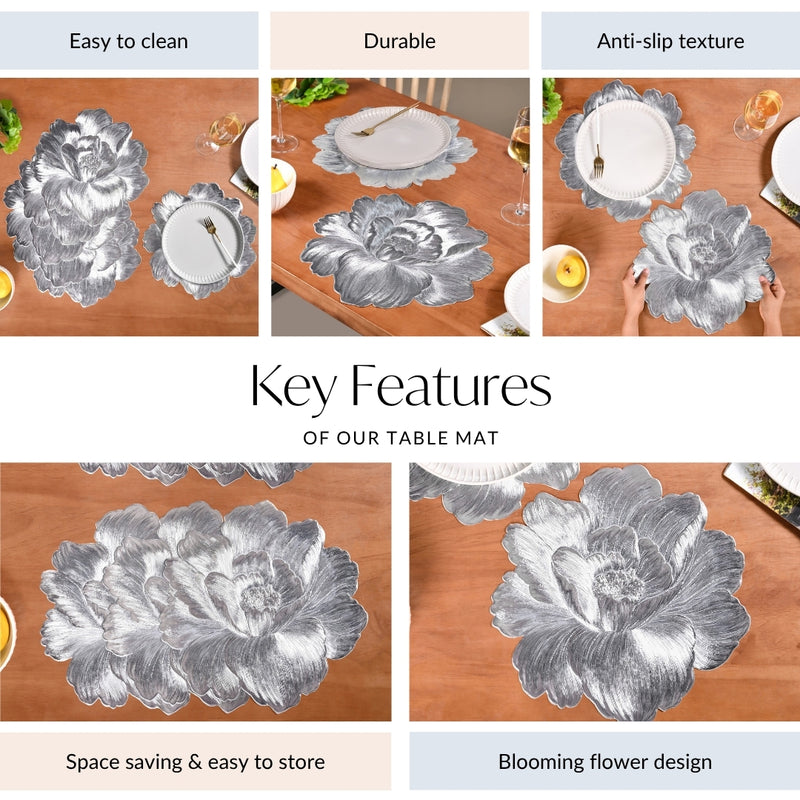 Sterling Silhouette Floral Mat Set Of 6