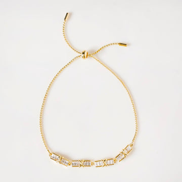 Stitched Sparkle Chain Bracelet Gold