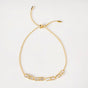 Stitched Sparkle Chain Bracelet Gold