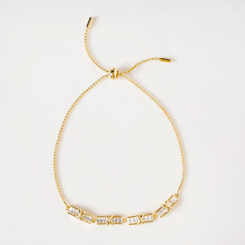 Stitched Sparkle Chain Bracelet Gold