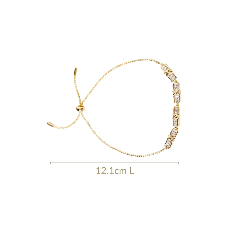 Stitched Sparkle Chain Bracelet Gold