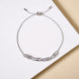 Stitched Sparkle Chain Bracelet Silver