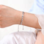 Stitched Sparkle Chain Bracelet Silver