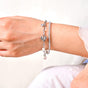 Stone Studded Silver Bow Charm Bracelet
