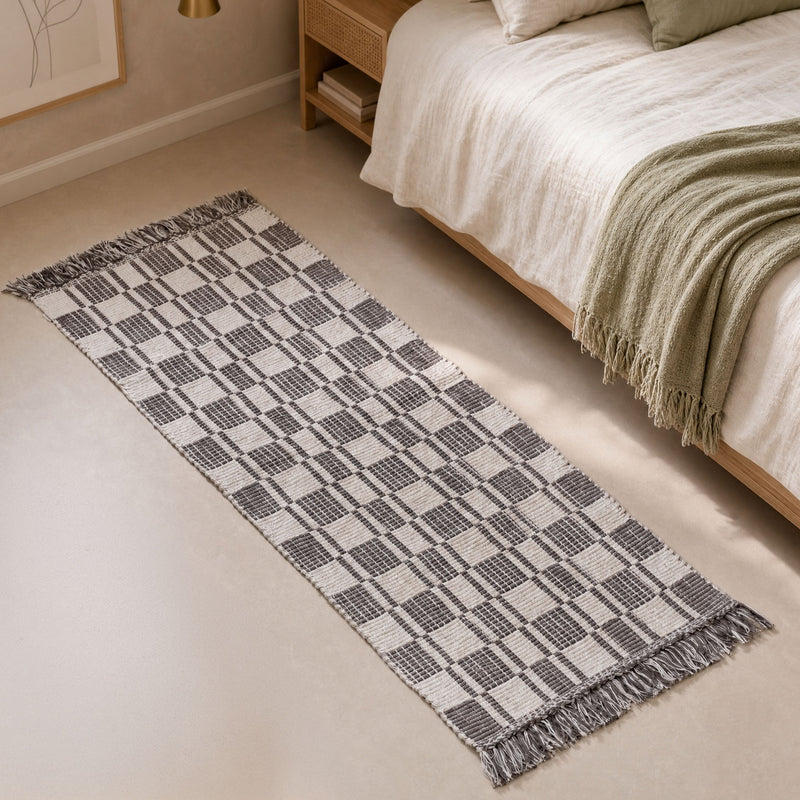 Stone Tone Tassel Kitchen Floor Runner 130x50cm