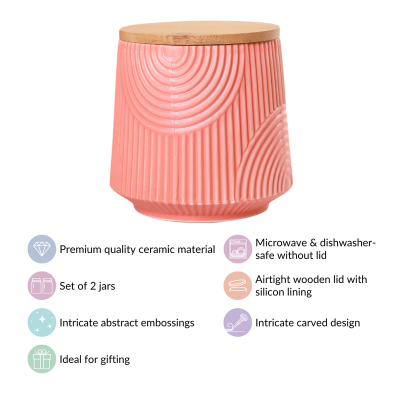 Multipurpose Storage Jar Peach Set of 2