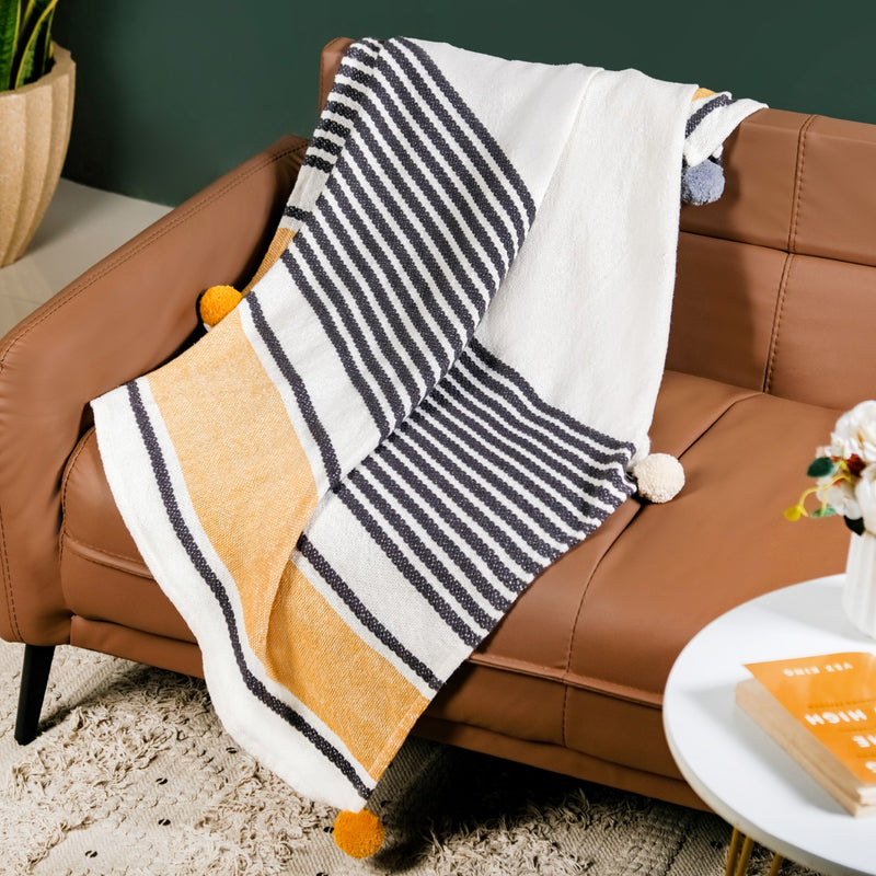 Stripe Story Pure Cotton Throw