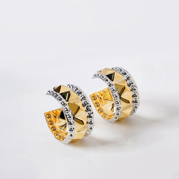 Studded Dual Tone Hoops