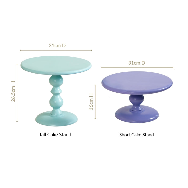 Sugar Pop Cake Stand Set Of 2 In Purple And Baby Blue