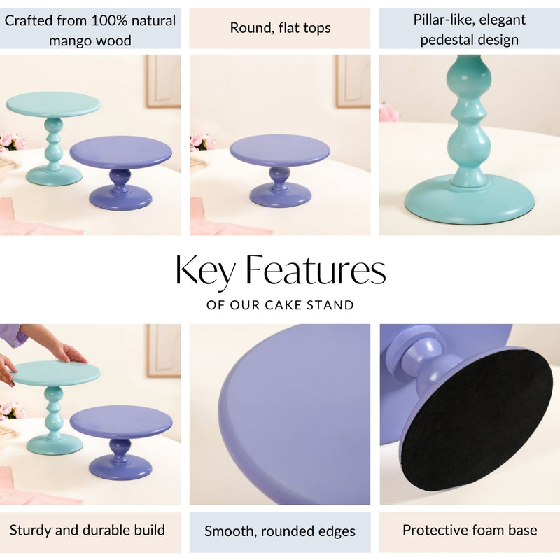 Sugar Pop Cake Stand Set Of 2 Purple And Blue