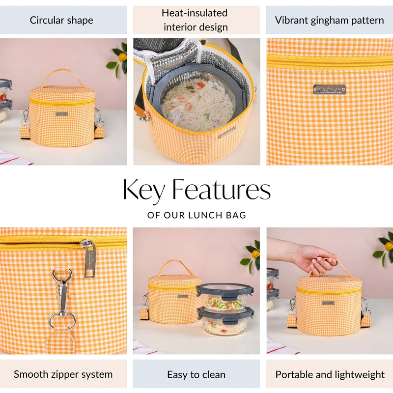 Sunbeam Gingham Insulated Lunch Bag