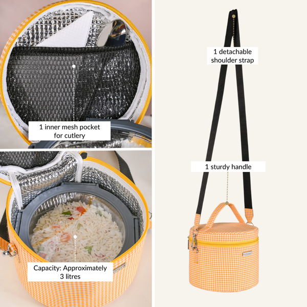 Sunbeam Gingham Insulated Lunch Bag